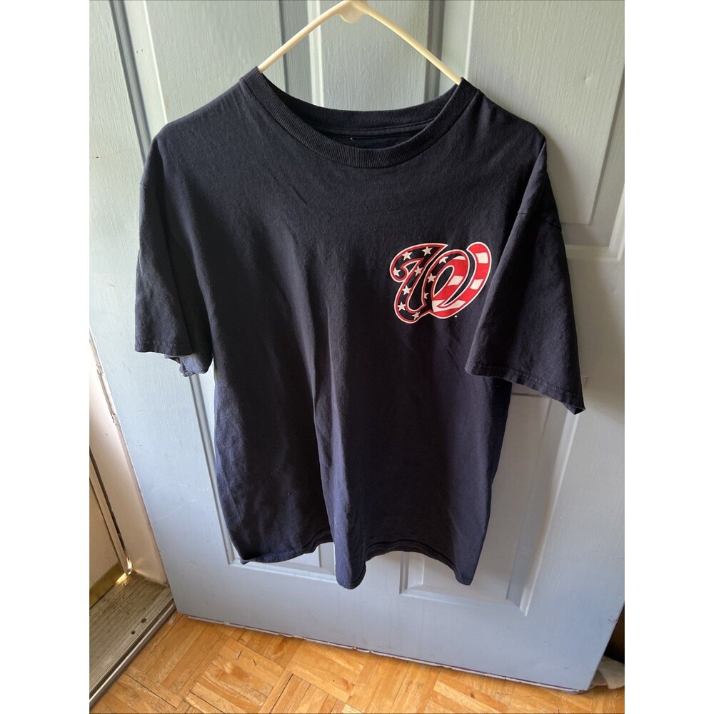 MLB Washington Nationals Ryan Zimmerman #11 Blue Cotton Majestic T Shirt L